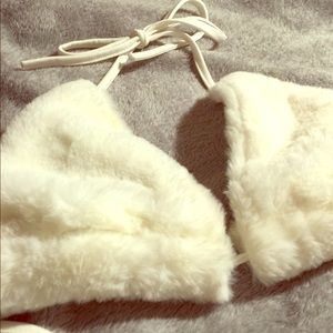 Ivory Fur bralette